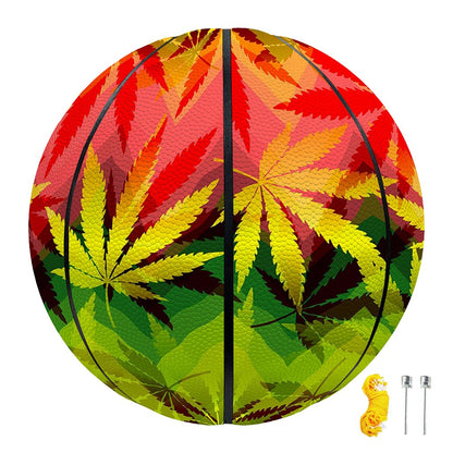 Hemp Leaf Reggae Pattern Print Basketball