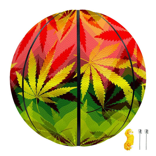 Hemp Leaf Reggae Pattern Print Basketball