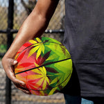 Hemp Leaf Reggae Pattern Print Basketball