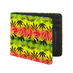 Hemp Leaf Reggae Pattern Print Bifold Wallet