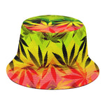 Hemp Leaf Reggae Pattern Print Bucket Hat