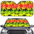 Hemp Leaf Reggae Pattern Print Car Windshield Sun Shade