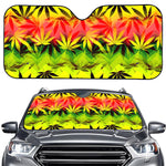 Hemp Leaf Reggae Pattern Print Car Windshield Sun Shade