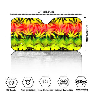 Hemp Leaf Reggae Pattern Print Car Windshield Sun Shade