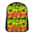 Hemp Leaf Reggae Pattern Print Casual Backpack