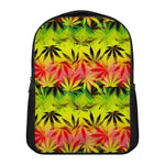 Hemp Leaf Reggae Pattern Print Casual Backpack