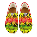 Hemp Leaf Reggae Pattern Print Casual Shoes