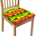 Hemp Leaf Reggae Pattern Print Chair Cushion Cover