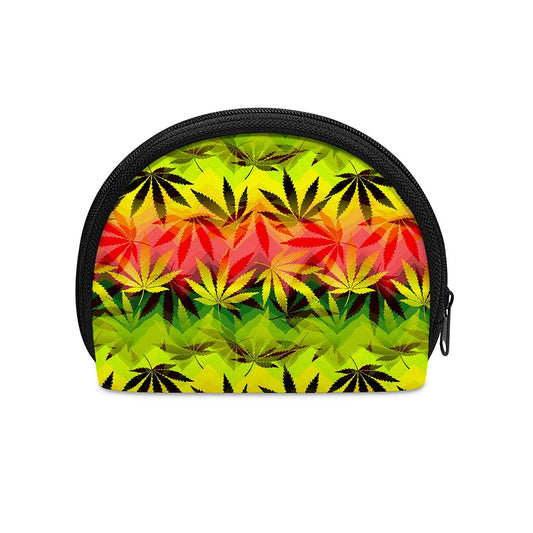 Hemp Leaf Reggae Pattern Print Coin Purse