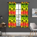 Hemp Leaf Reggae Pattern Print Grommet Curtain Panels