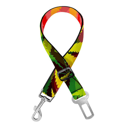 Hemp Leaf Reggae Pattern Print Dog Seat Belt