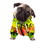 Hemp Leaf Reggae Pattern Print Dog Zip Up Hoodie
