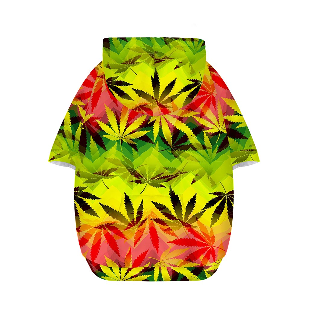 Hemp Leaf Reggae Pattern Print Dog Zip Up Hoodie