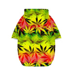 Hemp Leaf Reggae Pattern Print Dog Zip Up Hoodie