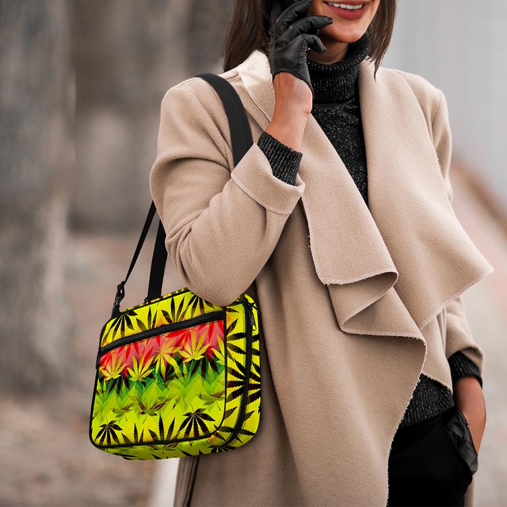 Hemp Leaf Reggae Pattern Print Double Strap Bible Bag