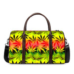 Hemp Leaf Reggae Pattern Print Duffle Bag
