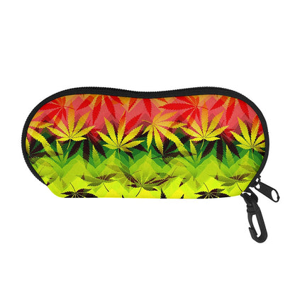 Hemp Leaf Reggae Pattern Print Glasses Case
