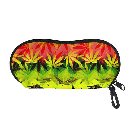 Hemp Leaf Reggae Pattern Print Glasses Case