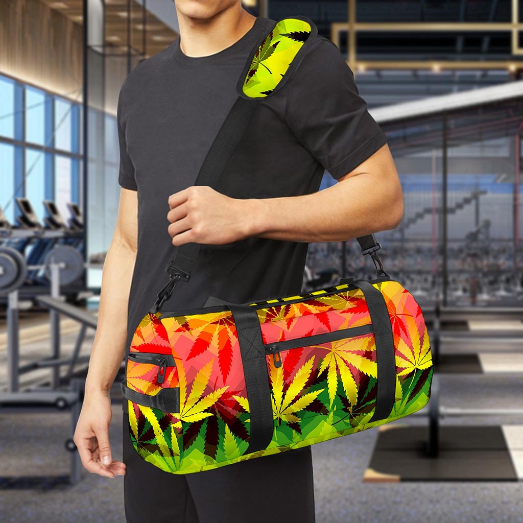 Hemp Leaf Reggae Pattern Print Gym Bag