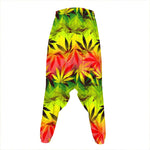Hemp Leaf Reggae Pattern Print Hammer Pants