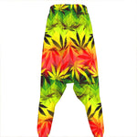 Hemp Leaf Reggae Pattern Print Hammer Pants
