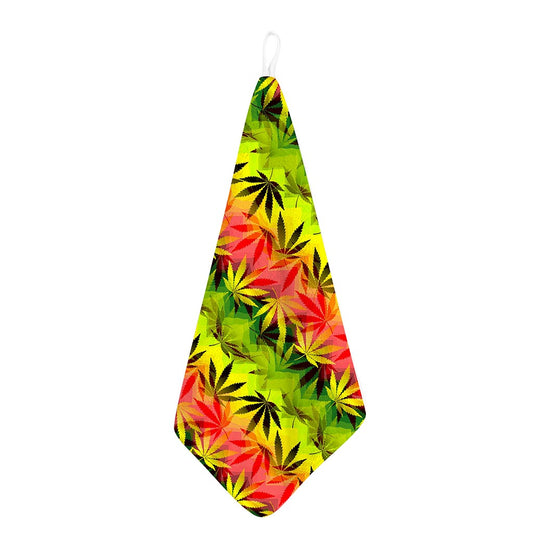 Hemp Leaf Reggae Pattern Print Hand Towel
