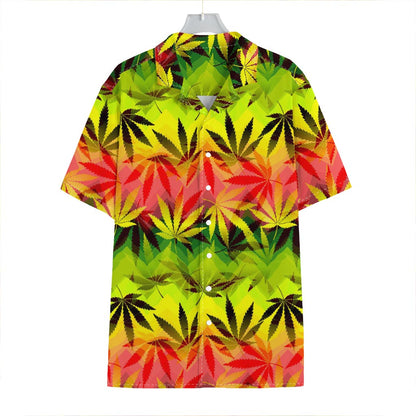 Hemp Leaf Reggae Pattern Print Hawaiian Shirt