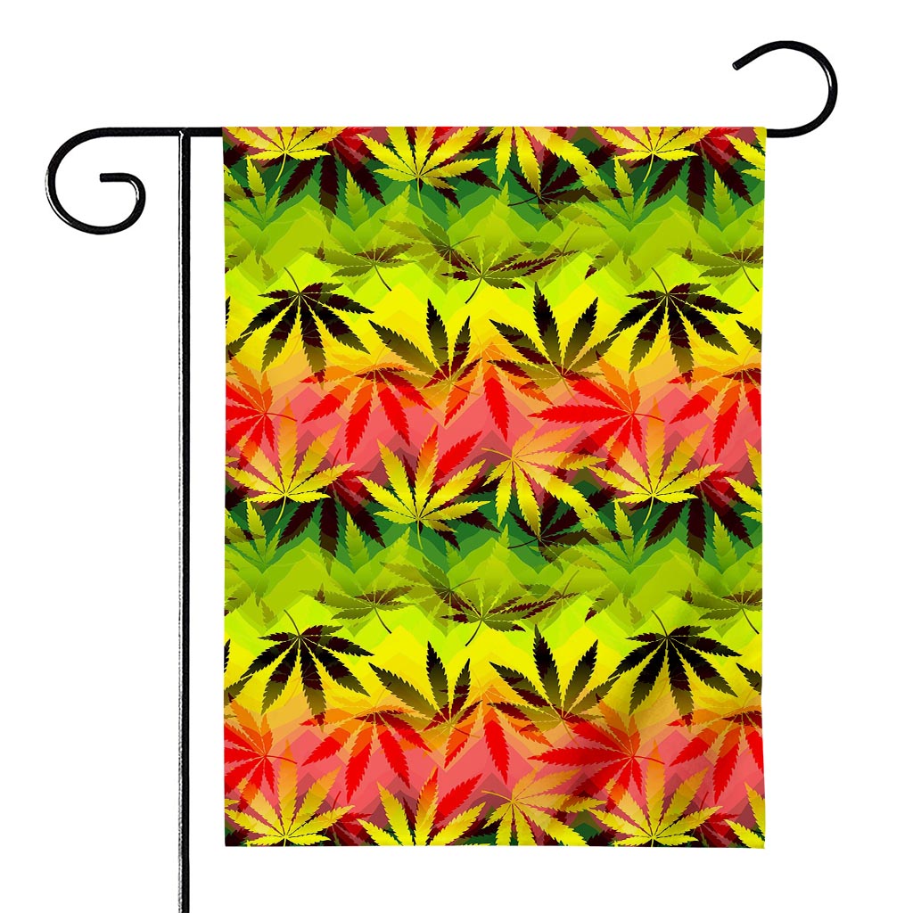 Hemp Leaf Reggae Pattern Print House Flag