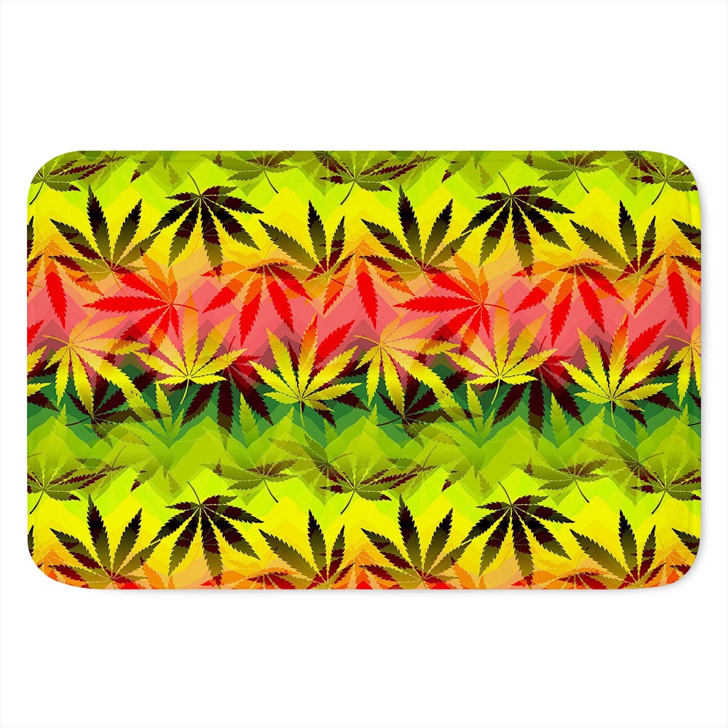 Hemp Leaf Reggae Pattern Print Indoor Door Mat