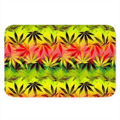 Hemp Leaf Reggae Pattern Print Indoor Door Mat
