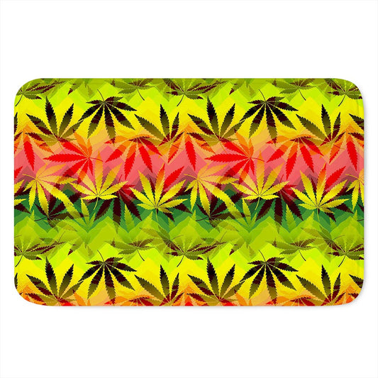 Hemp Leaf Reggae Pattern Print Indoor Door Mat