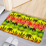 Hemp Leaf Reggae Pattern Print Indoor Door Mat