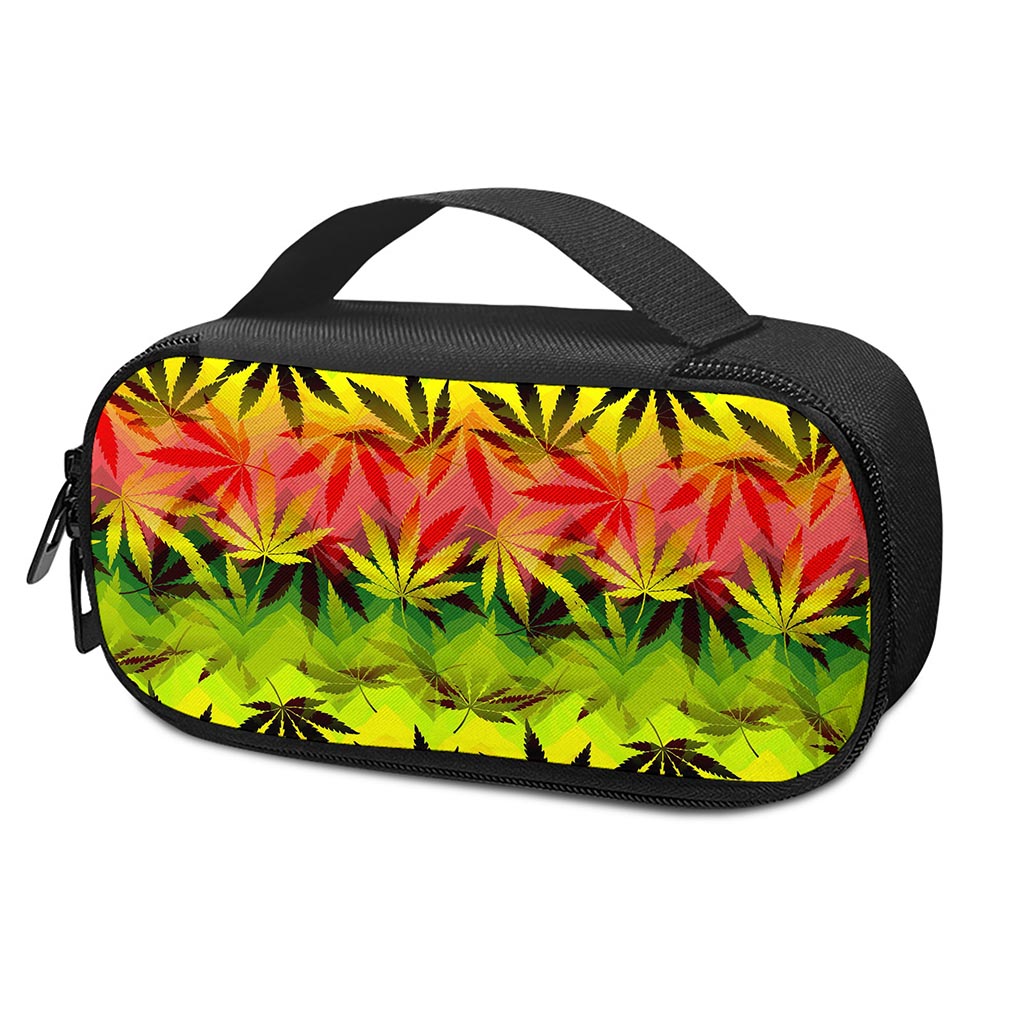 Hemp Leaf Reggae Pattern Print Insulin Cooler Travel Case