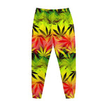 Hemp Leaf Reggae Pattern Print Jogger Pants