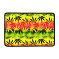 Hemp Leaf Reggae Pattern Print Kitchen Mat
