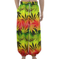 Hemp Leaf Reggae Pattern Print Lantern Pants