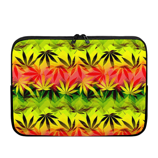 Hemp Leaf Reggae Pattern Print Laptop Sleeve