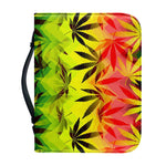 Hemp Leaf Reggae Pattern Print Leather Bible Cover