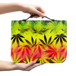 Hemp Leaf Reggae Pattern Print Leather Bible Cover