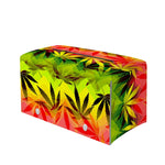 Hemp Leaf Reggae Pattern Print Leather Tissue Box Cover