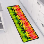 Hemp Leaf Reggae Pattern Print Long Kitchen Mat