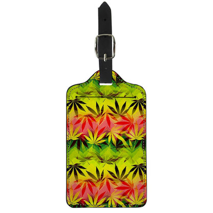 Hemp Leaf Reggae Pattern Print Luggage Tag