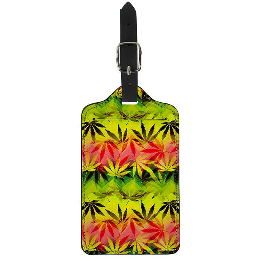 Hemp Leaf Reggae Pattern Print Luggage Tag