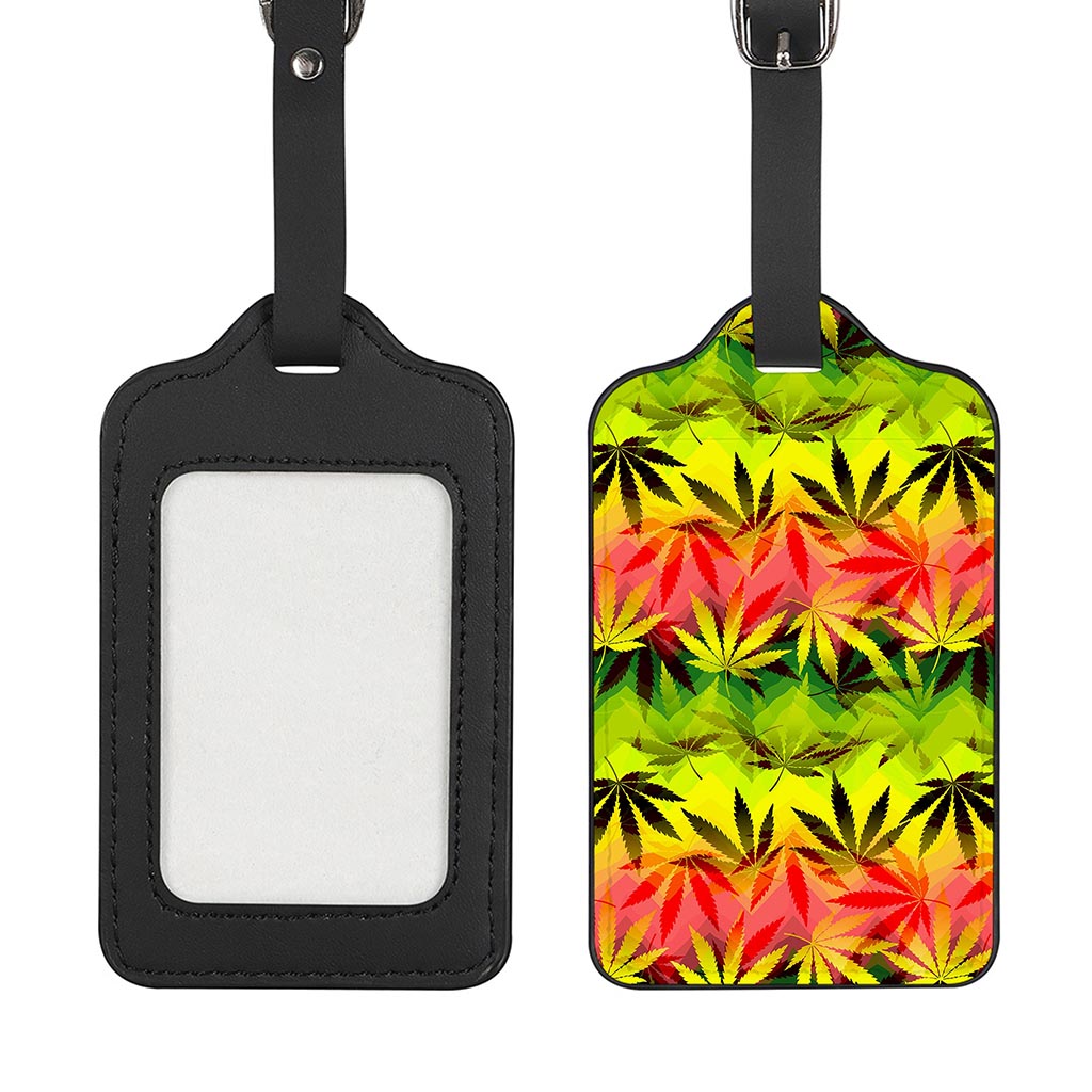 Hemp Leaf Reggae Pattern Print Luggage Tag