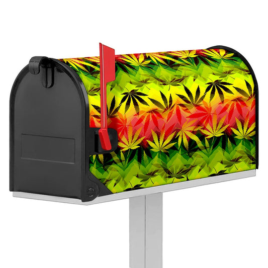 Hemp Leaf Reggae Pattern Print Mailbox Cover