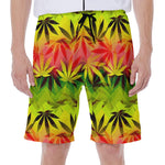 Hemp Leaf Reggae Pattern Print Men's Beach Shorts