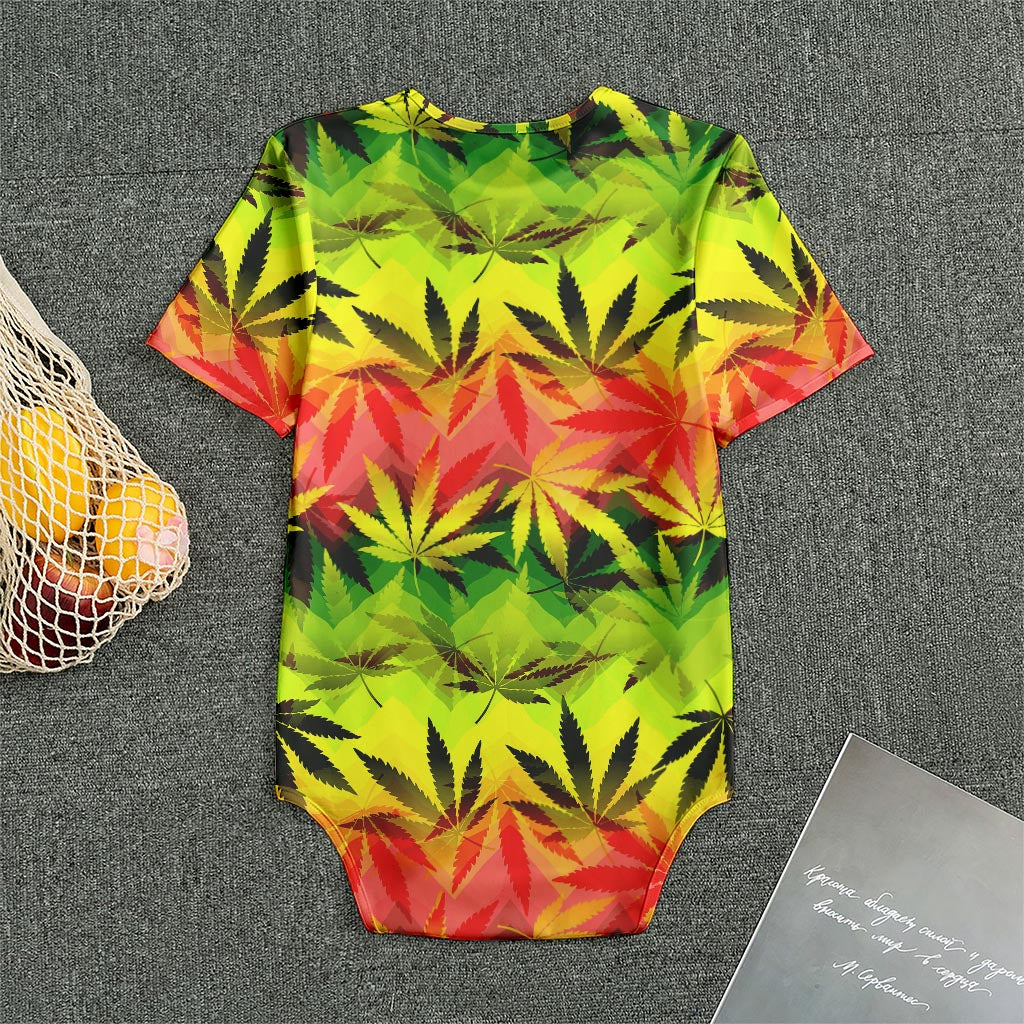 Hemp Leaf Reggae Pattern Print Men's Bodysuit