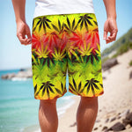 Hemp Leaf Reggae Pattern Print Men's Cargo Shorts
