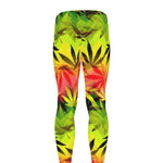 Hemp Leaf Reggae Pattern Print Men's leggings