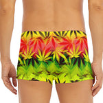 Hemp Leaf Reggae Pattern Print Men's Short Boxer Briefs
